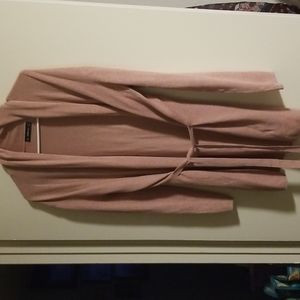 Rose colored cardigan with tie, size small